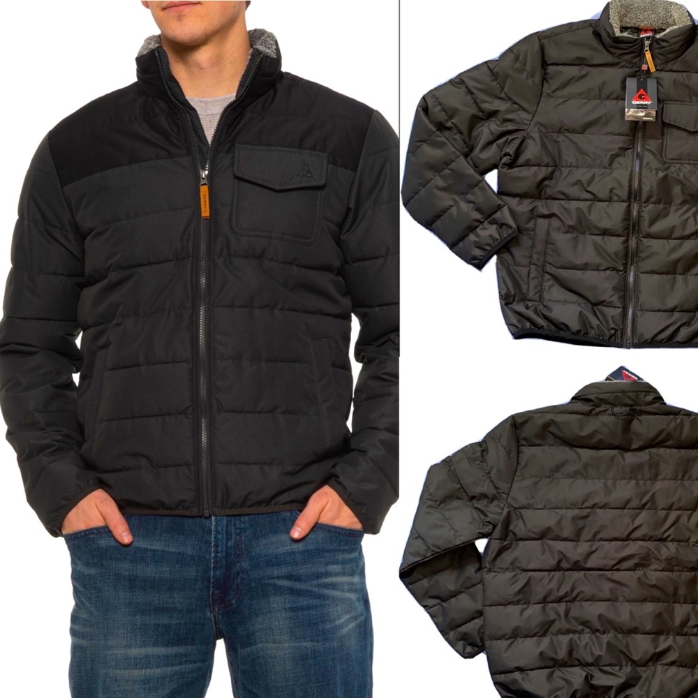 Gerry Bearwood Barn Chore Coat Full Zip Quilted Black Jacket Size XL XXL New